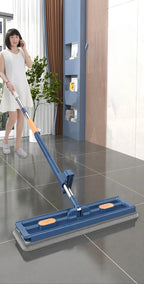 Flat Mop Self-Wringing 360° Rotating Microfiber Pad