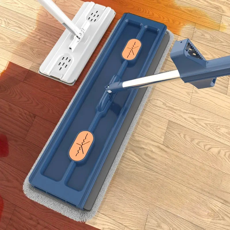 Flat Mop Self-Wringing 360° Rotating Microfiber Pad