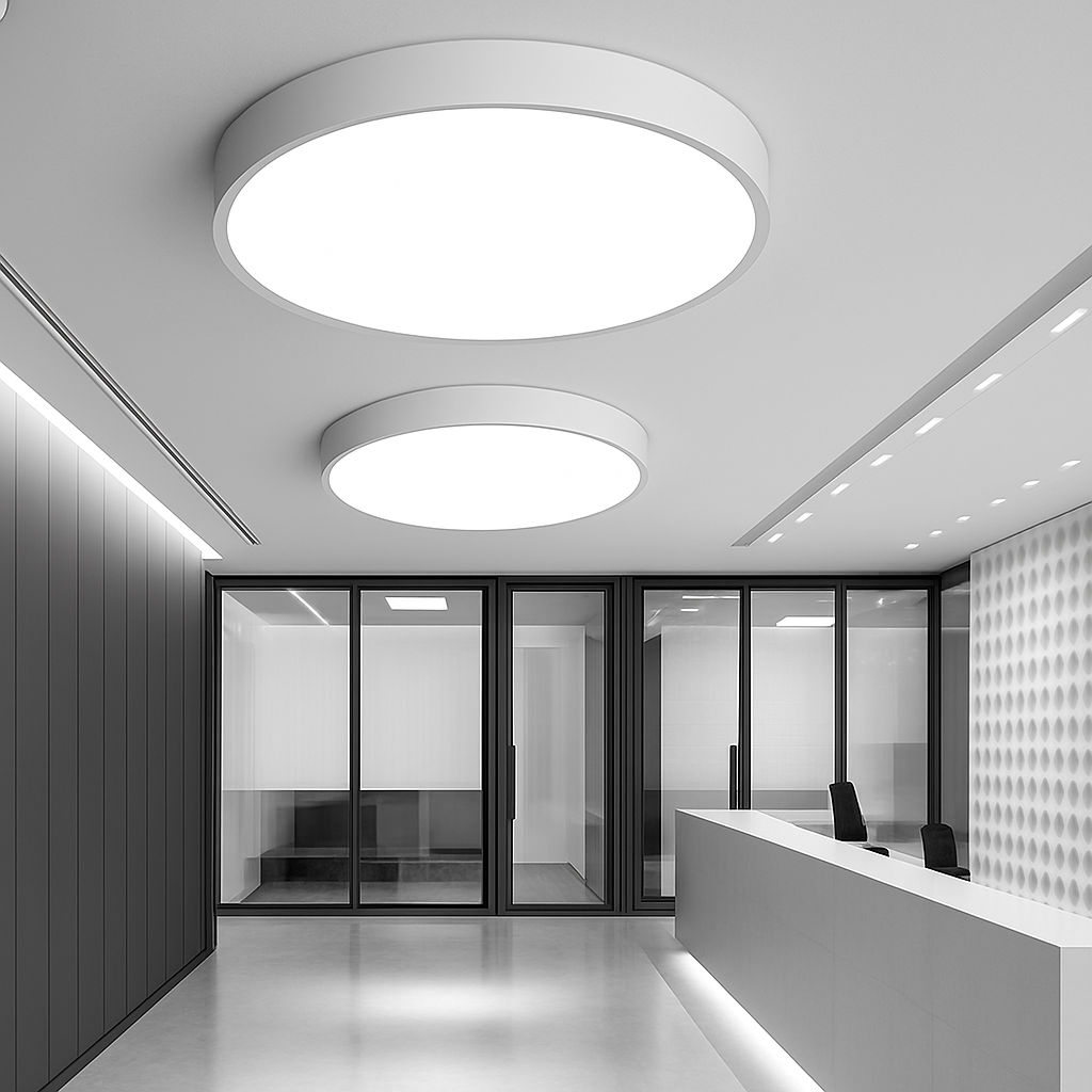 Flat Profile Frosted Glass Dimmable LED Ceiling Light (Multiple Sizes)