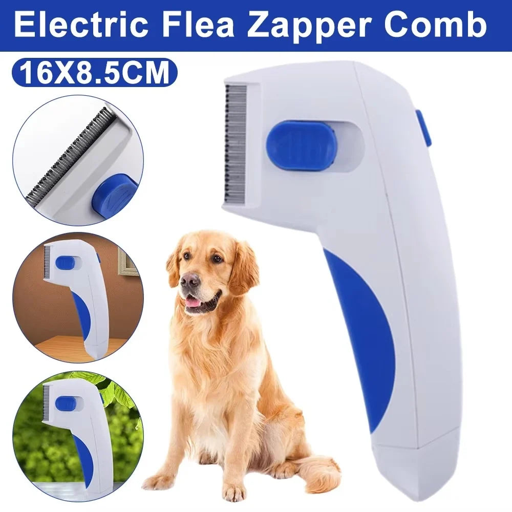 Flea & Tick Comb Fine-Tooth Battery-Powered Chemical-Free