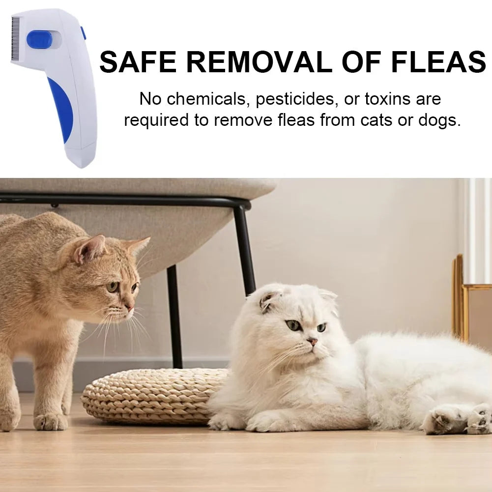 Flea & Tick Comb Fine-Tooth Battery-Powered Chemical-Free