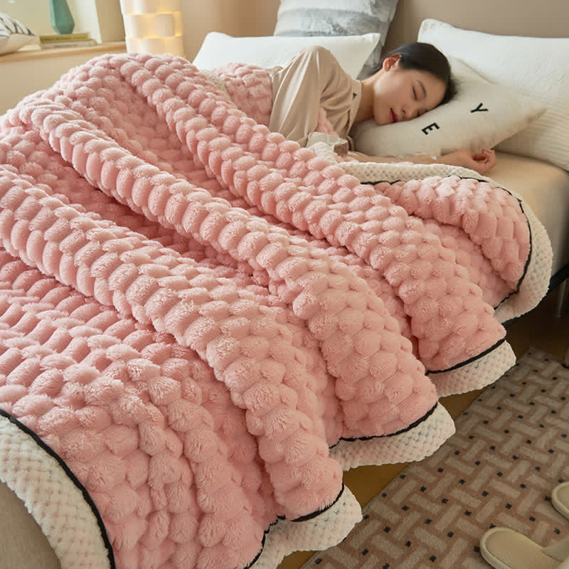 Fleece Blanket Coral Fleece Extra-Soft Reversible
