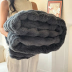Fleece Blanket Double-Layer Ultra-Soft Faux Rabbit Fur