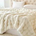 Fleece Blanket Double-Layer Ultra-Soft Faux Rabbit Fur