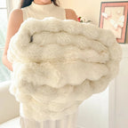 Fleece Blanket Double-Layer Ultra-Soft Faux Rabbit Fur