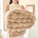 Fleece Blanket Double-Layer Ultra-Soft Faux Rabbit Fur