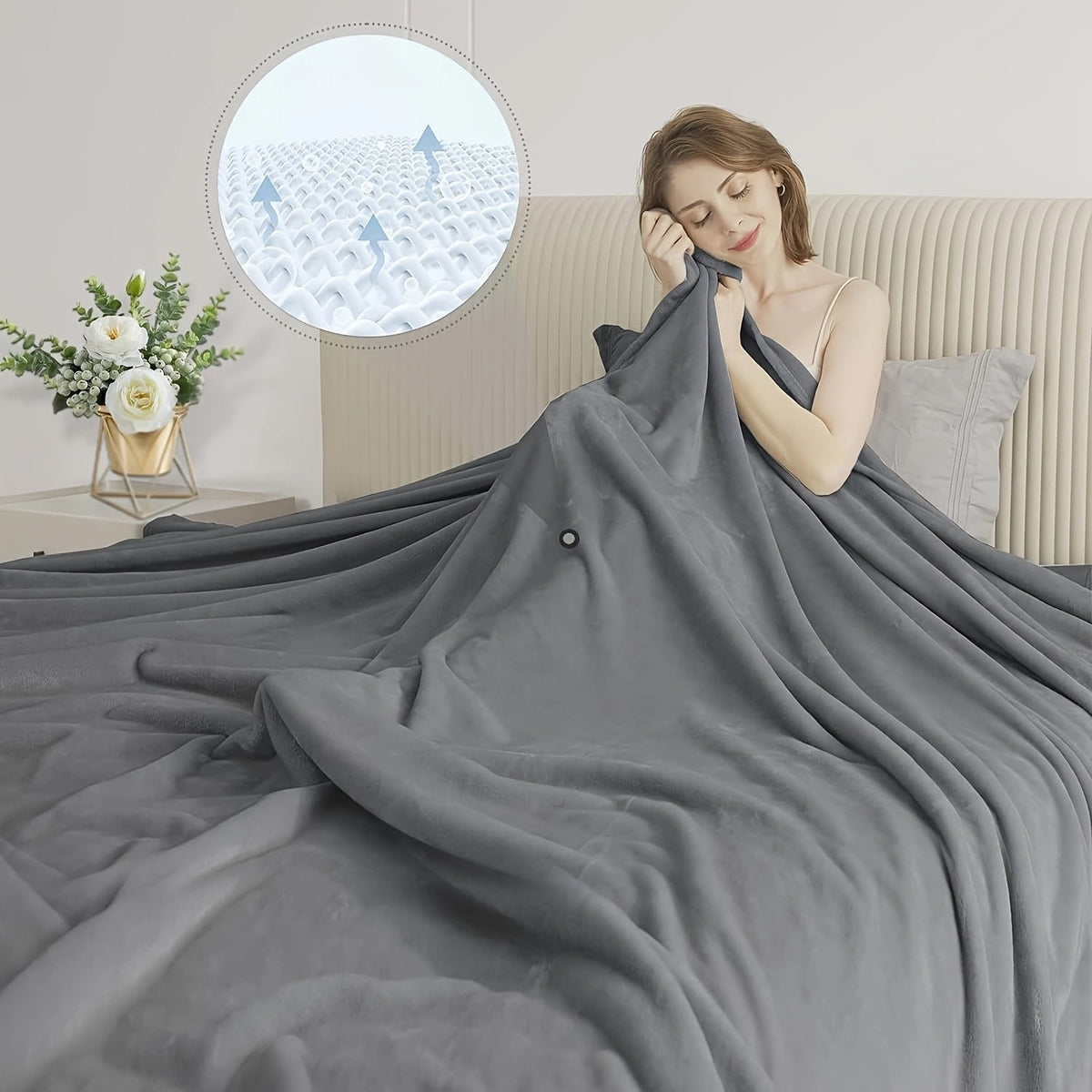 Fleece Blanket Reversible Lint-Free Machine Washable