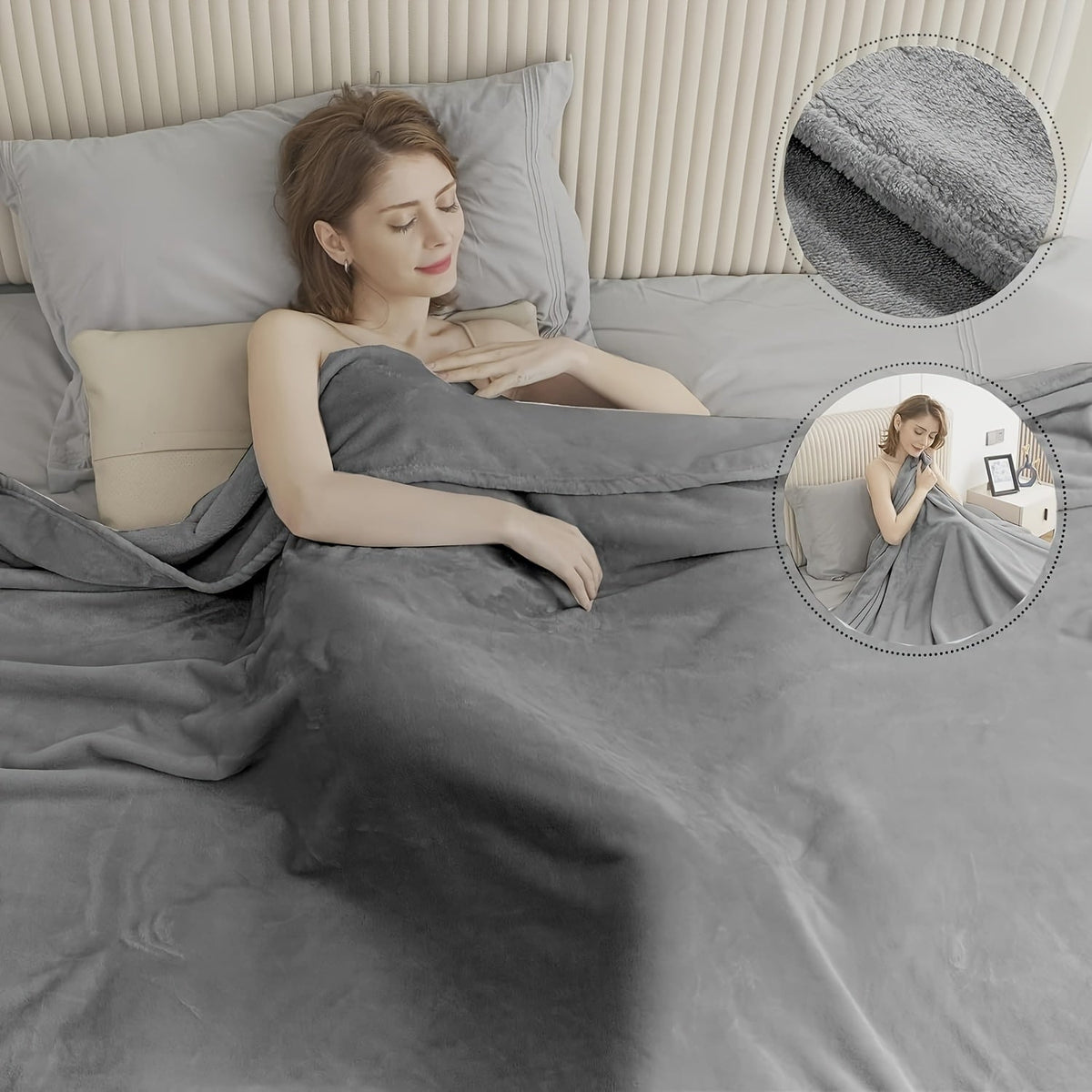 Fleece Blanket Reversible Lint-Free Machine Washable