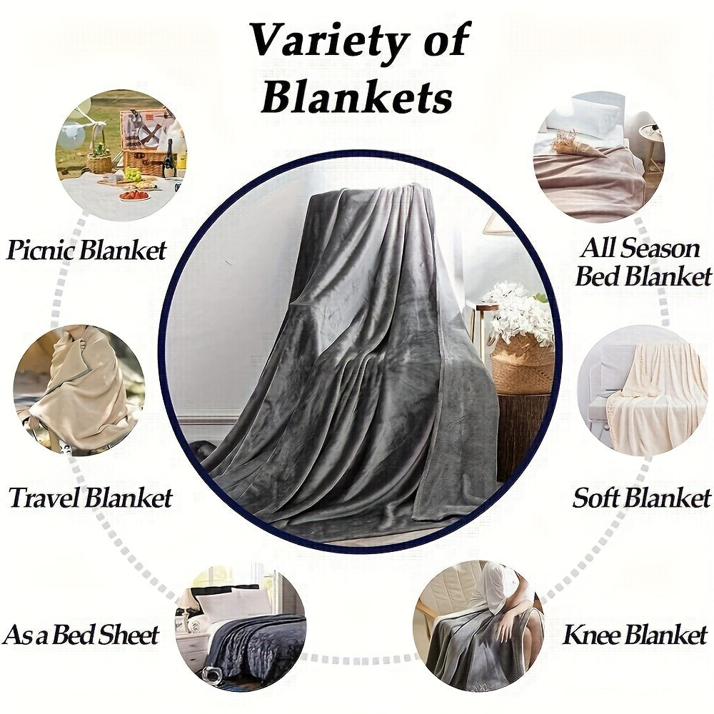 Fleece Blanket Reversible Lint-Free Machine Washable