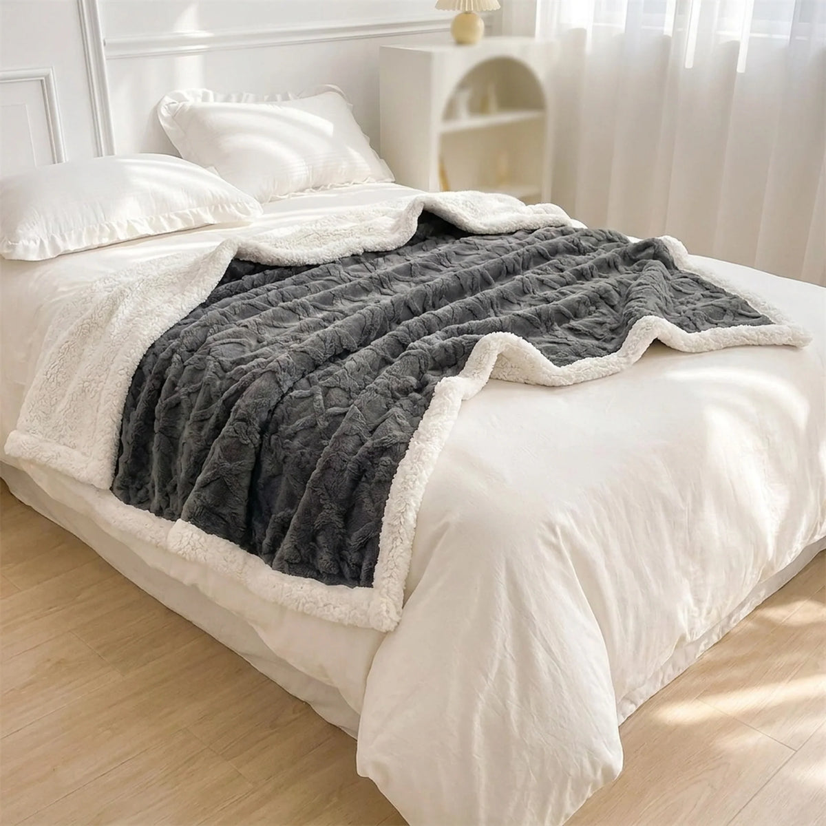 Fleece Blanket Reversible Ultra Soft Lightweight