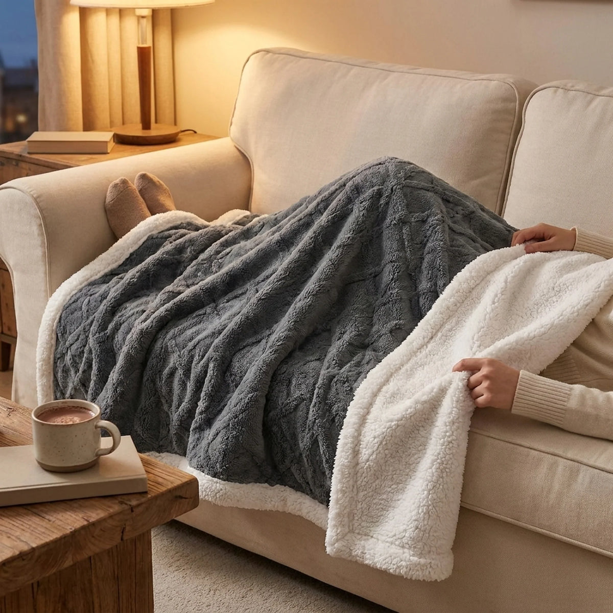 Fleece Blanket Reversible Ultra Soft Lightweight