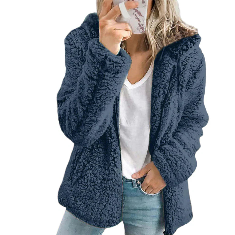 Fleece Coat Teddy Fleece Full Zipper Side Pockets