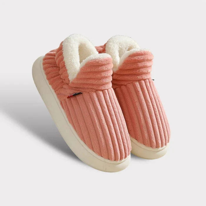 Fleece Slippers Ankle-High Non-Slip & Cushioned Sole