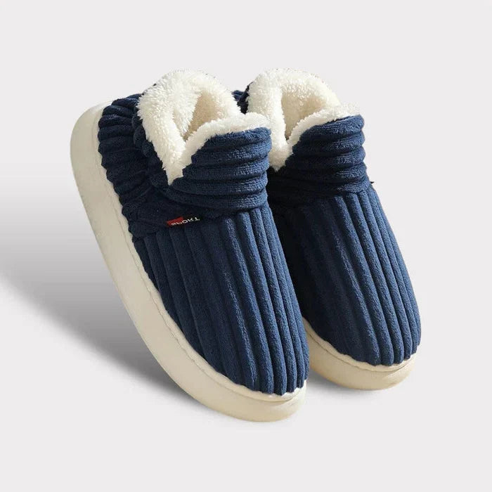 Fleece Slippers Ankle-High Non-Slip & Cushioned Sole