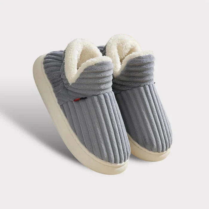Fleece Slippers Ankle-High Non-Slip & Cushioned Sole