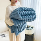 Fleece Throw Blanket Microfiber Wide Stripe Lightweight