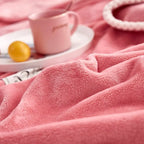 Fleece Throw Blanket Plush Pink Flannel Lightweight