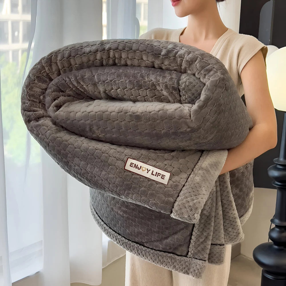 Fleece Throw Blanket Soft Polyester Patchwork Machine Washable
