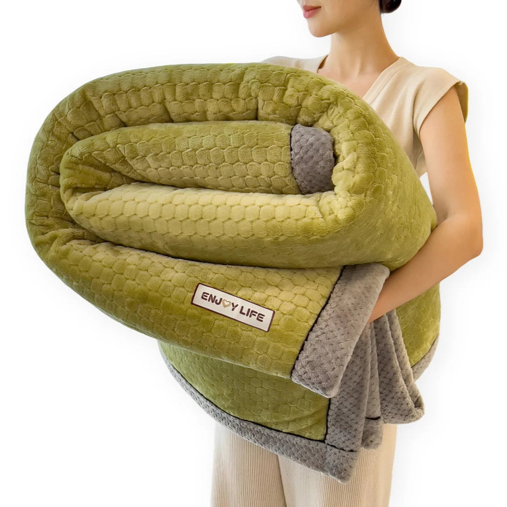 Fleece Throw Blanket Soft Polyester Patchwork Machine Washable