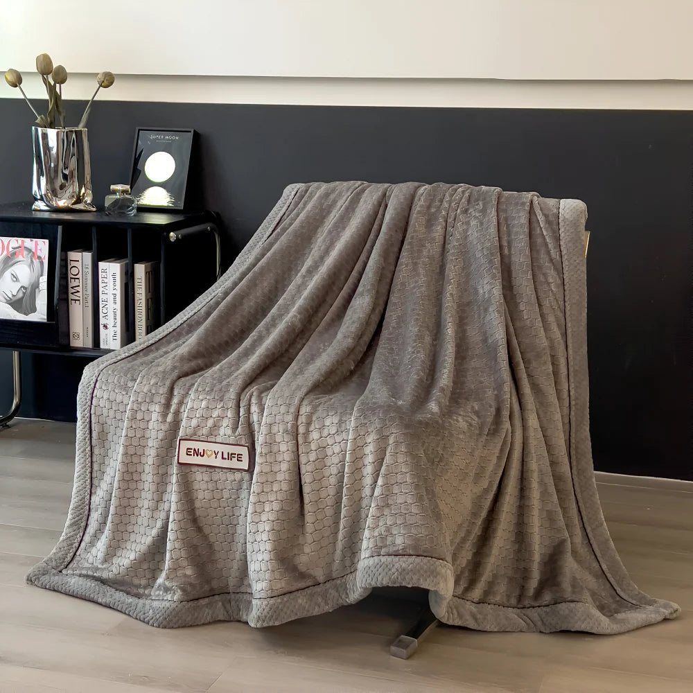 Fleece Throw Blanket Soft Polyester Patchwork Machine Washable