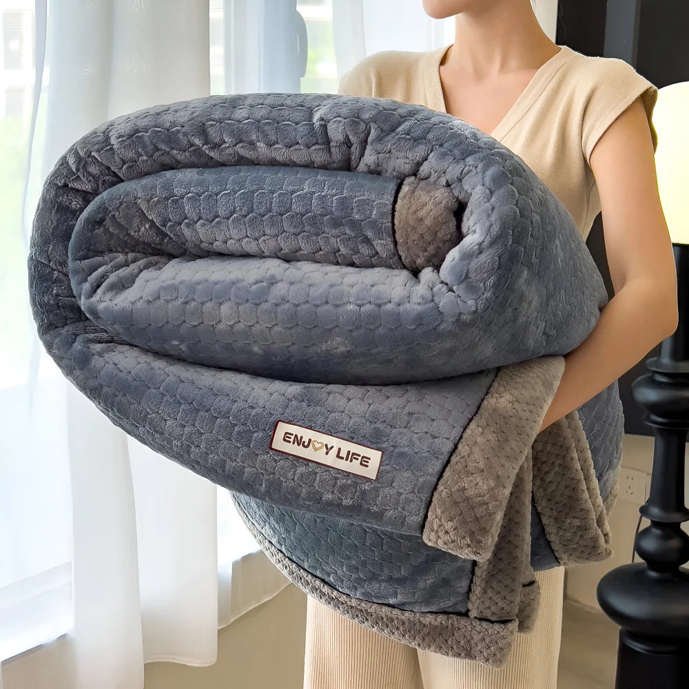 Fleece Throw Blanket Soft Polyester Patchwork Machine Washable