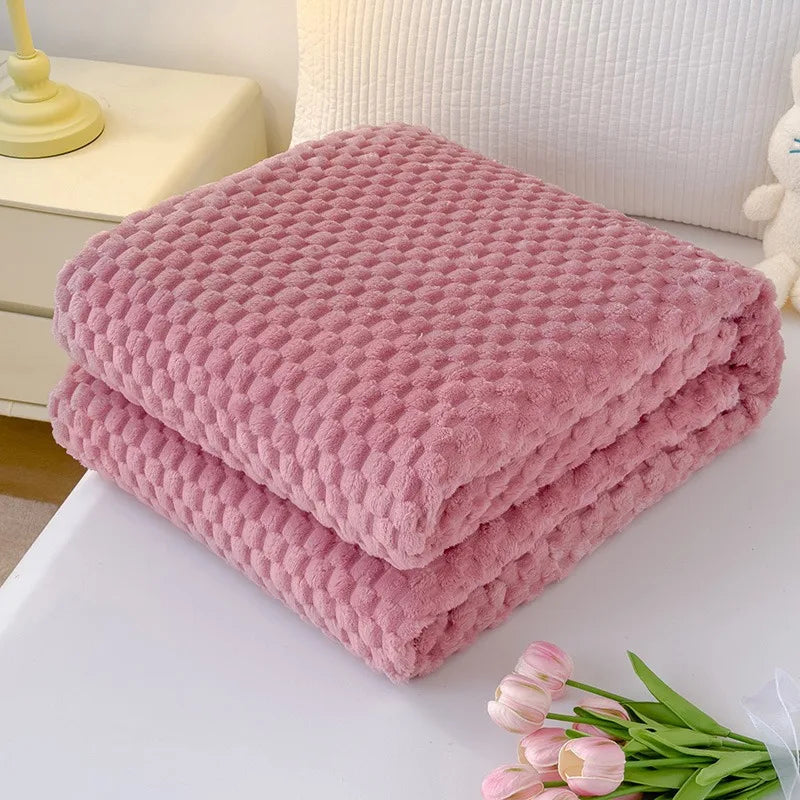 Fleece Throw Blanket Ultra-Soft Microfiber Lightweight & Warm