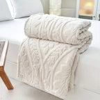 Fleece Throw Geometric Jacquard Microfiber Machine Washable