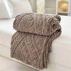 Fleece Throw Geometric Jacquard Microfiber Machine Washable