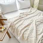 Fleece Throw Geometric Jacquard Microfiber Machine Washable