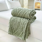 Fleece Throw Geometric Jacquard Microfiber Machine Washable