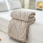Fleece Throw Geometric Jacquard Microfiber Machine Washable