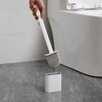 Flexible Antibacterial Silicone Toilet Brush (Wall-Mount Holder)