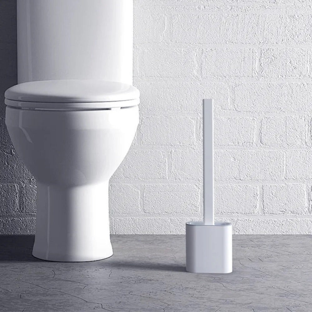 Flexible Antibacterial Silicone Toilet Brush (Wall-Mount Holder)