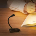 Flexible Clip & Dimmable Reading Light (USB Rechargeable)