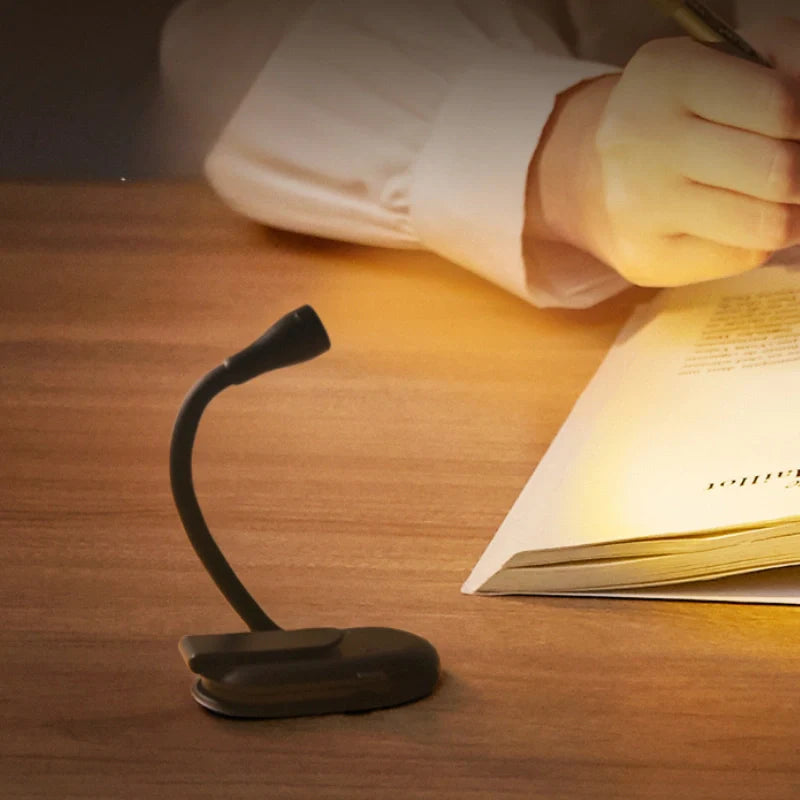 Flexible Clip & Dimmable Reading Light (USB Rechargeable)