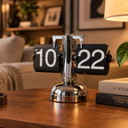 Flip Clock Retro 12 Hour Stainless Steel