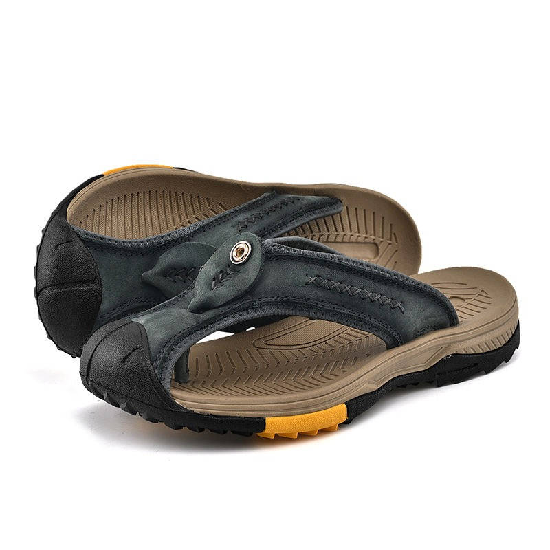 Flip Flops Closed Toe Non-Slip Rubber Sole Cushioned Footbed