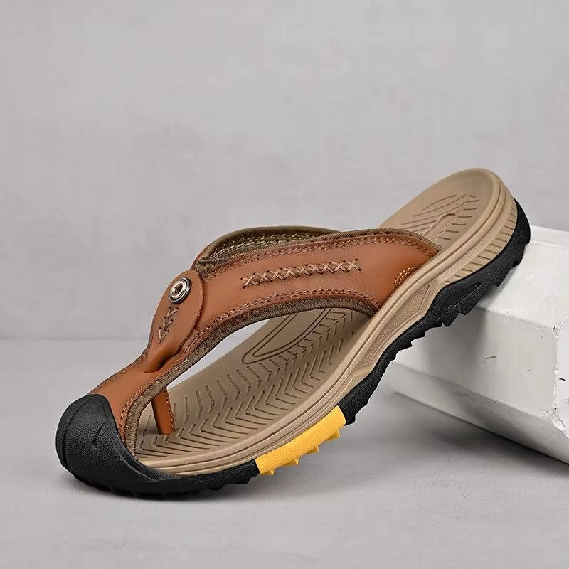 Flip Flops Closed Toe Non-Slip Rubber Sole Cushioned Footbed