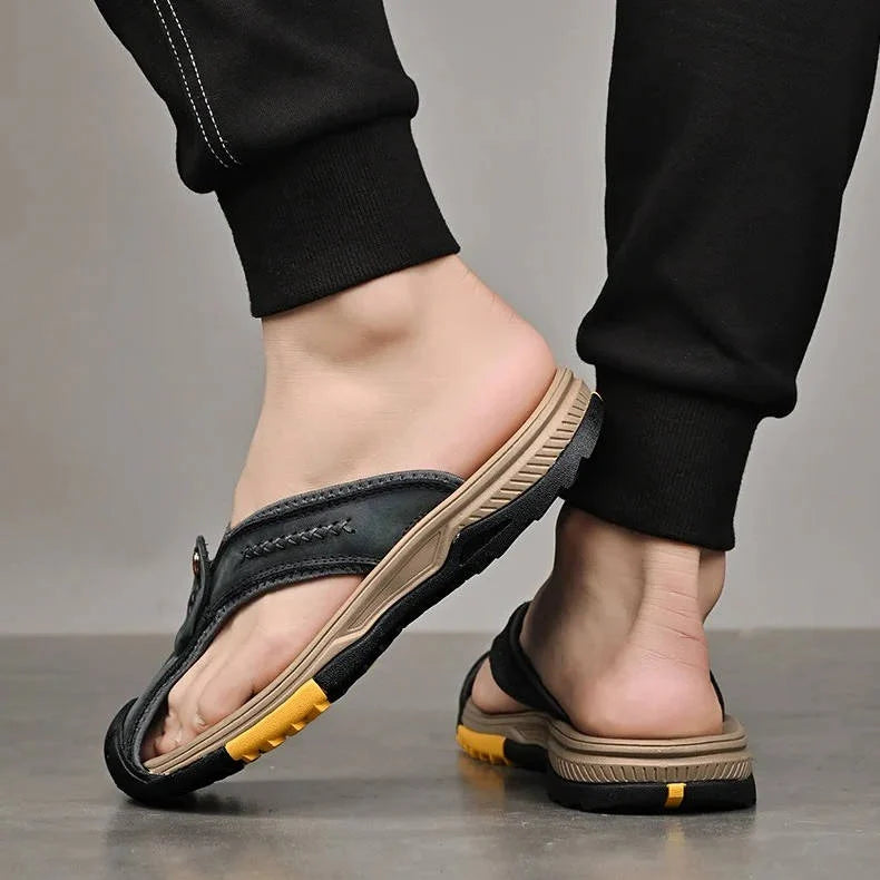 Flip Flops Closed Toe Non-Slip Rubber Sole Cushioned Footbed