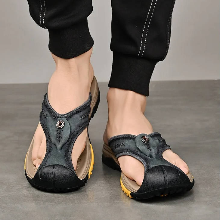 Flip Flops Closed Toe Non-Slip Rubber Sole Cushioned Footbed