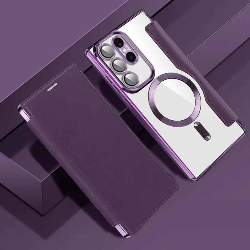 Flip Phone Case Magnetic RFID Blocking Ring Holder