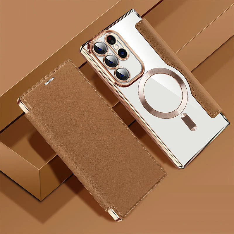 Flip Phone Case Magnetic RFID Blocking Ring Holder