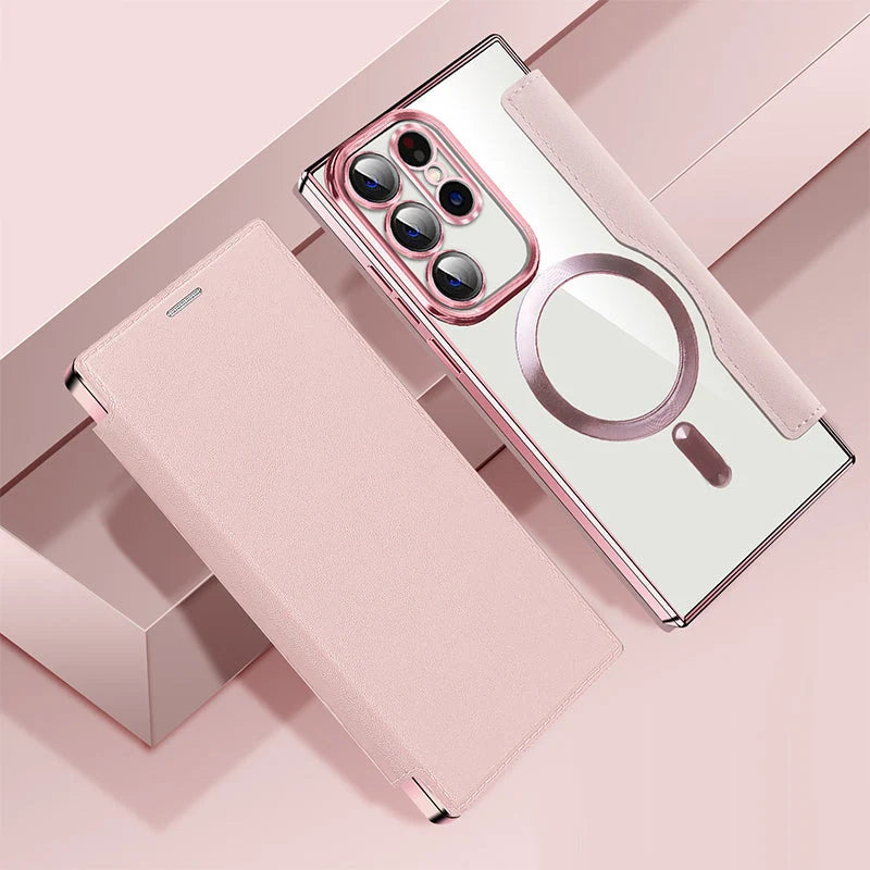 Flip Phone Case Magnetic RFID Blocking Ring Holder