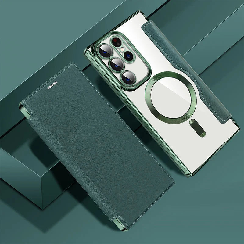 Flip Phone Case Magnetic RFID Blocking Ring Holder