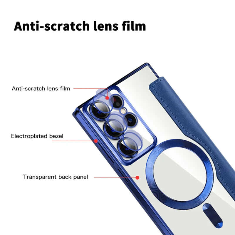 Flip Phone Case Magnetic RFID Blocking Ring Holder
