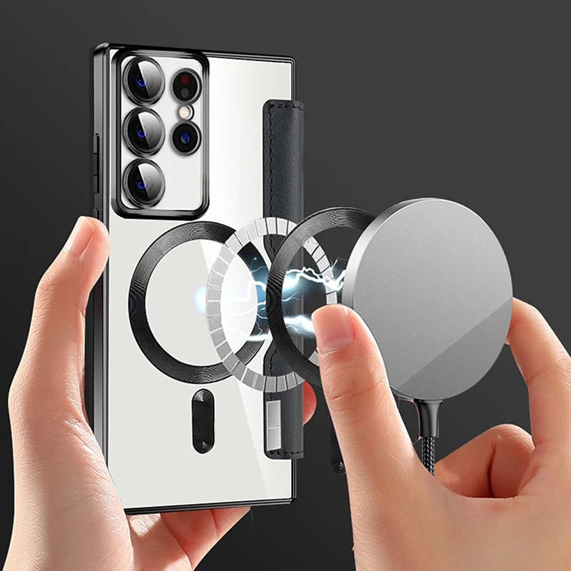 Flip Phone Case Magnetic RFID Blocking Ring Holder