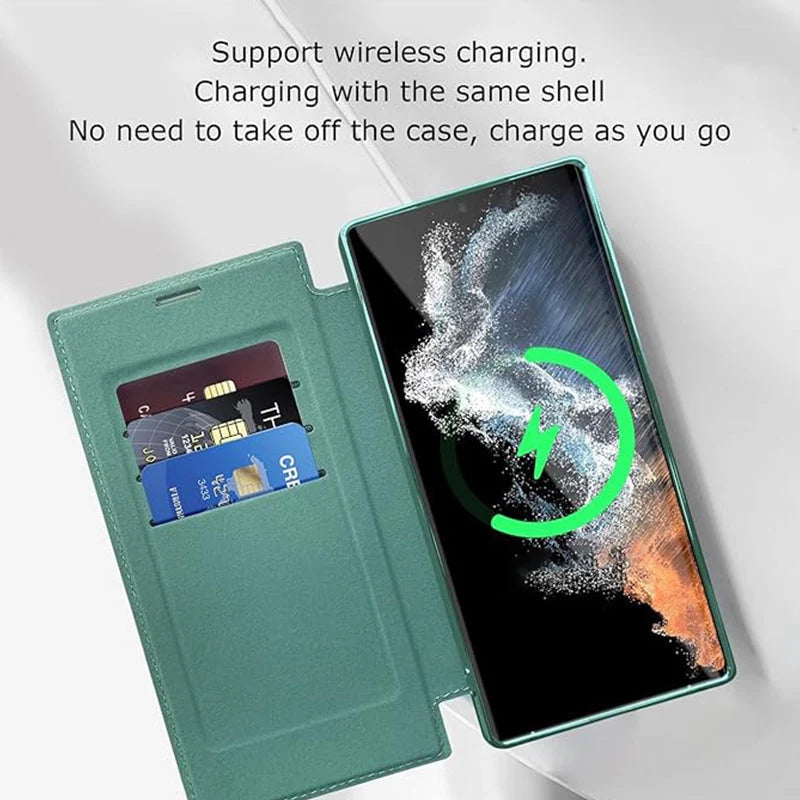 Flip Phone Case Magnetic RFID Blocking Ring Holder