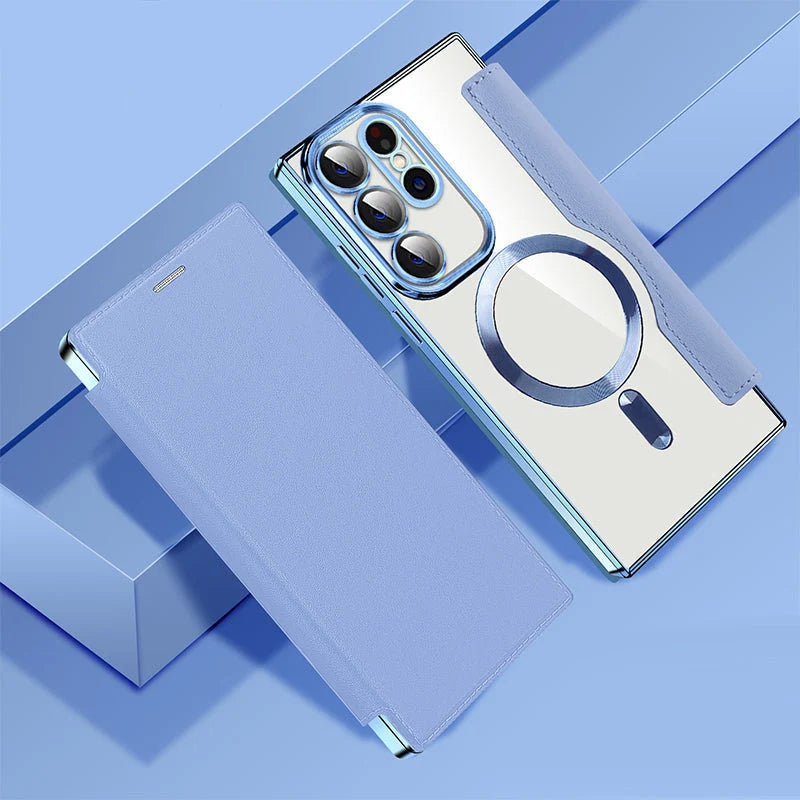 Flip Phone Case Magnetic RFID Blocking Ring Holder