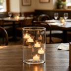 Floating Candle Holder Clear Glass Cylinder