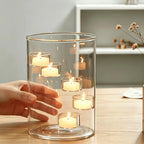 Floating Candle Holder Clear Glass Cylinder